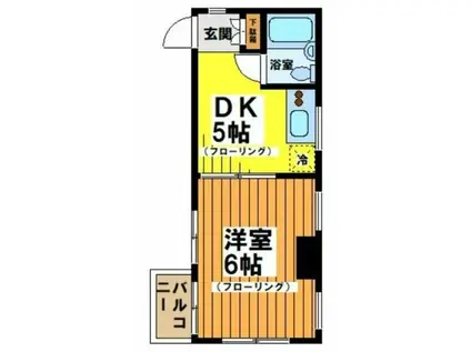 アイリスカワナゴ(1DK/2階)の間取り写真