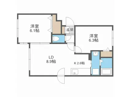 ETOILE(2LDK/1階)の間取り写真