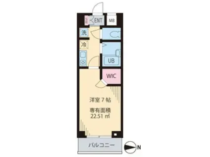 ビイルーム小金井(1SK/1階)の間取り写真