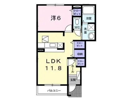 ヴィレン グランツ(1LDK/1階)の間取り写真