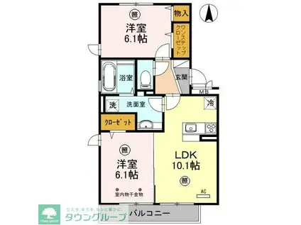 プランドール三郷中央(2LDK/2階)の間取り写真