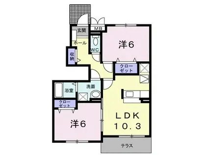 エフルゲンスA(2LDK/1階)の間取り写真
