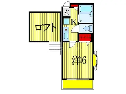 アサヒコーポ(1K/1階)の間取り写真
