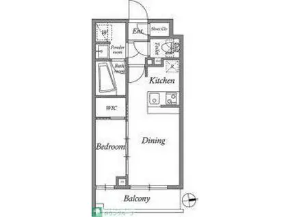 レジデンス経堂桜丘(1DK/2階)の間取り写真