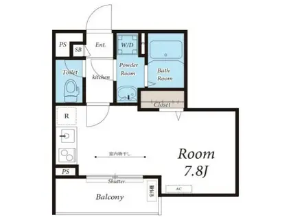 リブリヒルトップスクエア(ワンルーム/2階)の間取り写真