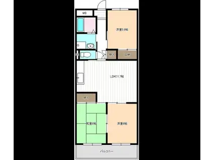 グレイスIII(3LDK/1階)の間取り写真