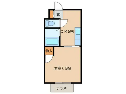 メゾンAD(1DK/1階)の間取り写真