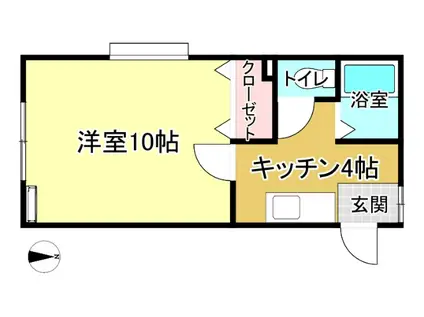 プランドールI(1K/2階)の間取り写真