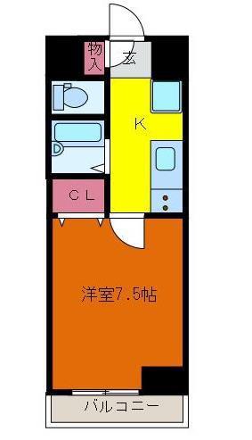 オルザス新潟(1K/10階)の間取り写真