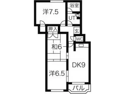 シャトー和田(3DK/4階)の間取り写真