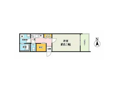 GRANDIR三郷(1K/2階)の間取り写真