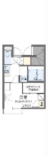 レオパレスFUZIMON B(1K/1階)の間取り写真