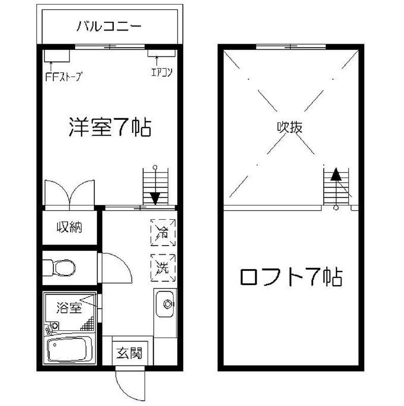 メゾンフローラ(1K/1階)の間取り写真