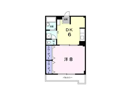 エスポワールSAKAI(1DK/3階)の間取り写真