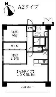 アビ・ルージュ(2LDK/2階)の間取り写真