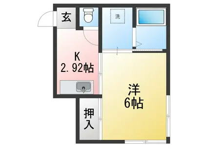 静文荘(1K/1階)の間取り写真