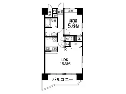 WILLDO高砂(1LDK/11階)の間取り写真