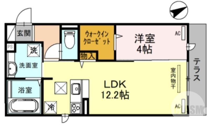 ルーチェ鳳(1LDK/1階)の間取り写真