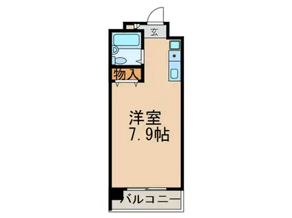 エルムノースヒル(ワンルーム/1階)の間取り写真