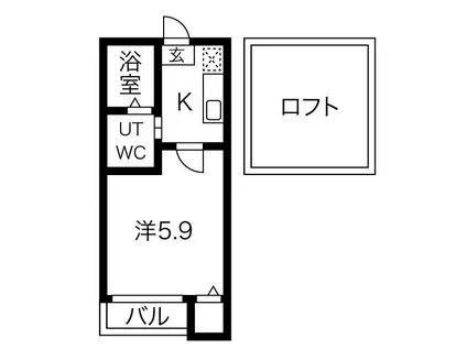 GRATITUDE SH(1SK/1階)の間取り写真