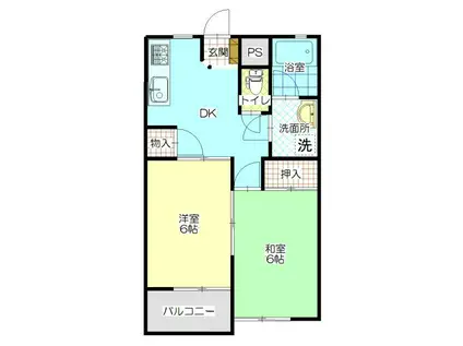 サンパレス玉穂(2DK/3階)の間取り写真