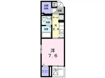 メゾン・ド・クレール(1K/2階)の間取り写真