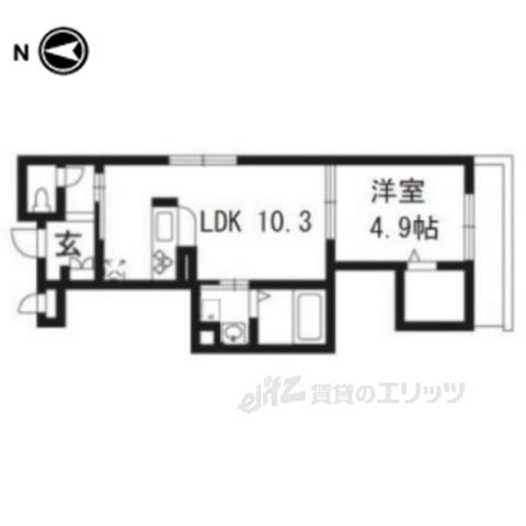シャーメゾン西大路(1LDK/4階)の間取り写真