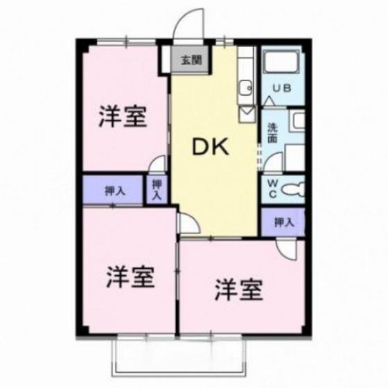 ニューシティ久保田(3DK/2階)の間取り写真