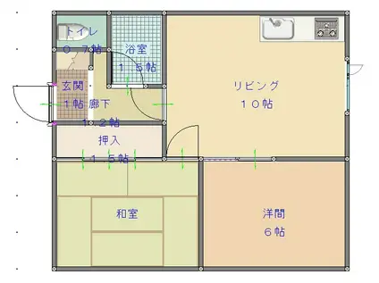 マンションSL中田(2LDK/2階)の間取り写真