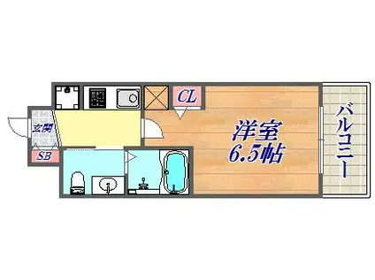 エステムコート神戸ハーバーランド前Ⅴアクア(1K/11階)の間取り写真