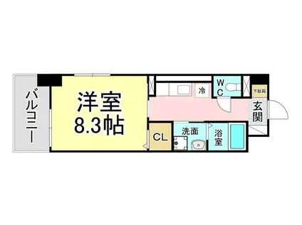 ラインスター三萩野(1K/7階)の間取り写真