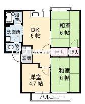 フレグランス南風I(3DK/2階)の間取り写真