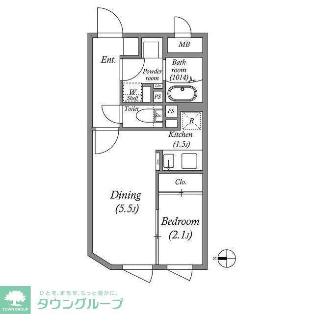 ES-GRANDE門前仲町デュオ(1DK/4階)の間取り写真