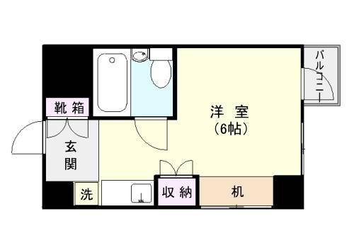 パークサイド鹿児島(ワンルーム/4階)の間取り写真