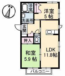 シャーメゾンシーガル(2LDK/1階)の間取り写真