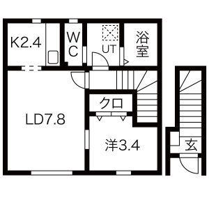RELAIR新桜町(1LDK/2階)の間取り写真