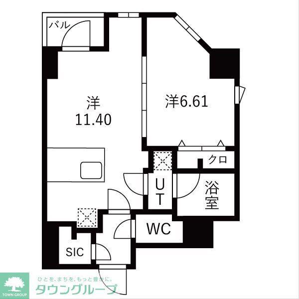 TRADIS森下(1LDK/7階)の間取り写真
