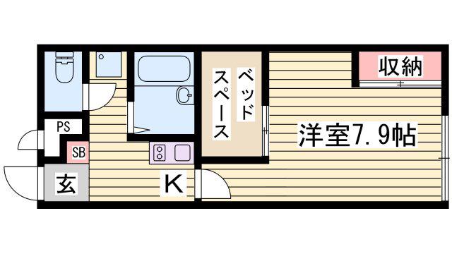 レオパレス東今宿(1K/2階)の間取り写真