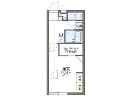 レオパレスMヴィアージュ(1K/1階)の間取り写真