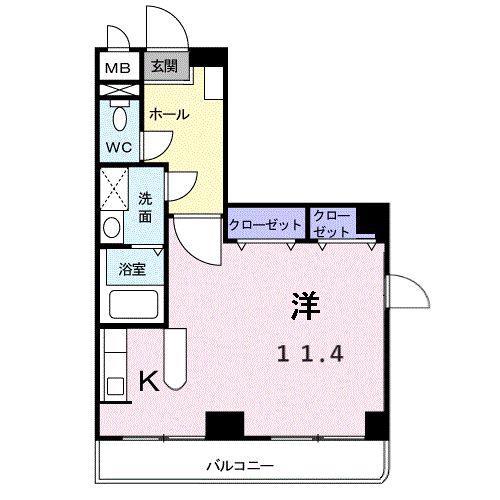 ガーデン・アルバータ(ワンルーム/3階)の間取り写真