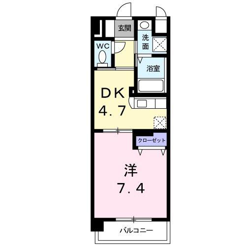 ドエルVI(1DK/2階)の間取り写真