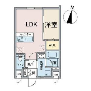 CROSSROAD SASASHIMALIVE(1LDK/2階)の間取り写真