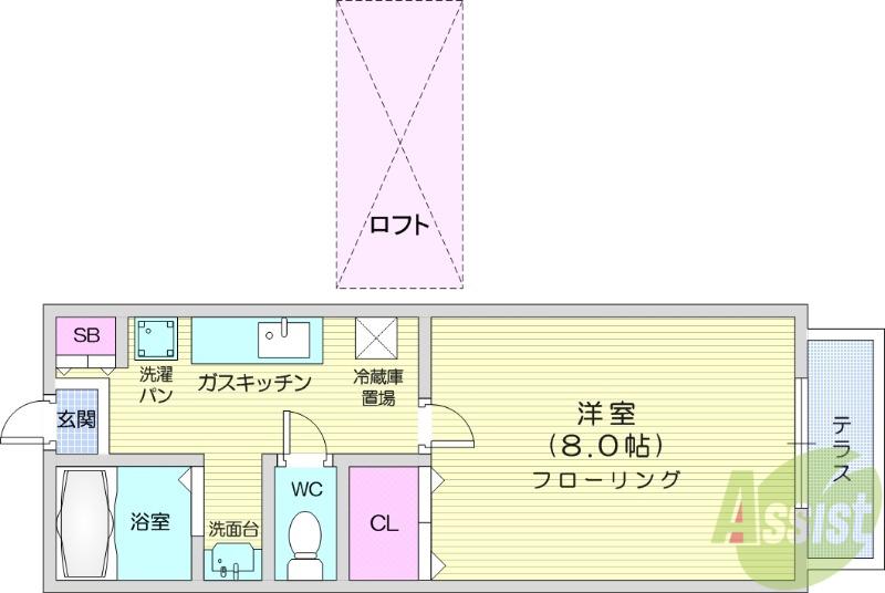 アネシス南光台(1K/1階)の間取り写真