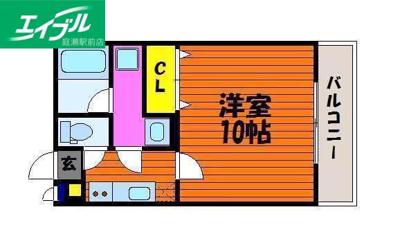 ピュアブリス中仙道(1K/3階)の間取り写真