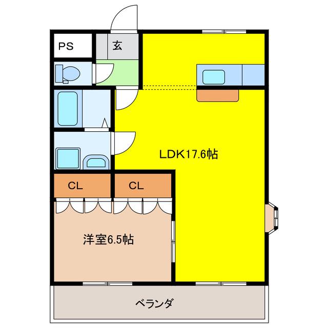 アグレストII(1LDK/2階)の間取り写真