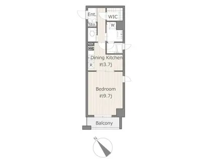 グランドール横浜(1K/5階)の間取り写真