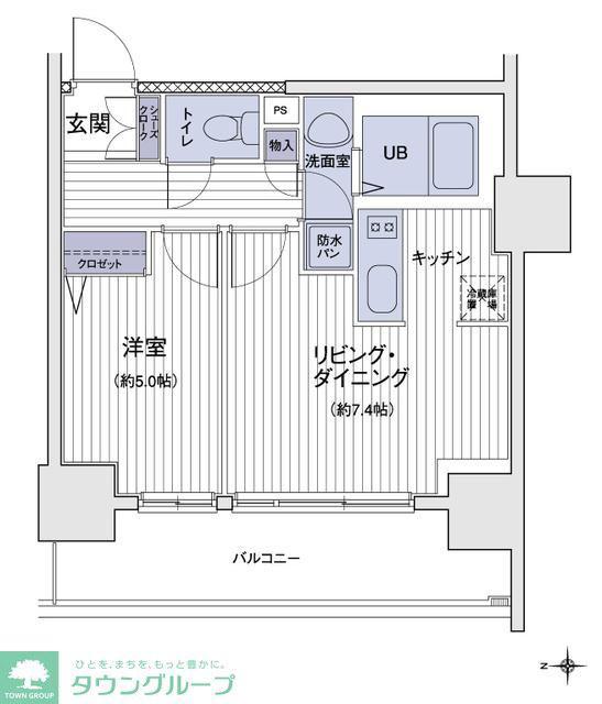 エスティメゾン大島(1LDK/11階)の間取り写真
