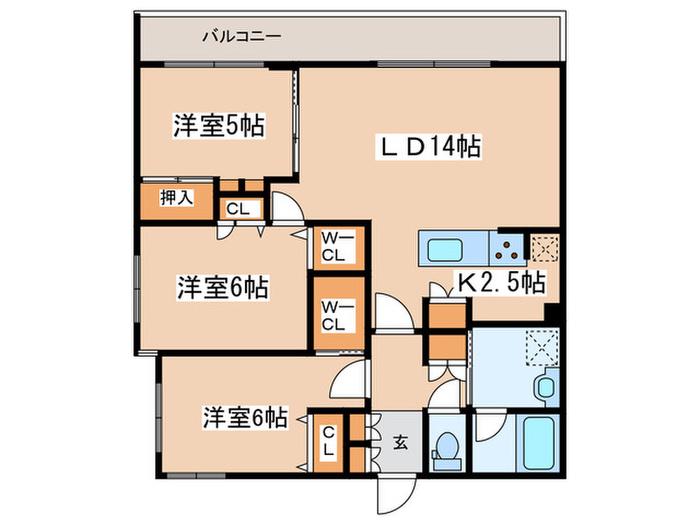 S-RESIDENCE神宮前(3LDK/3階)の間取り写真