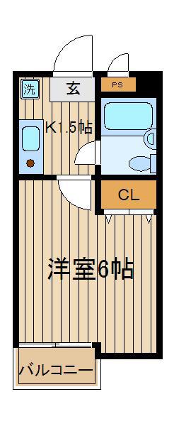 ミストラル(1K/3階)の間取り写真