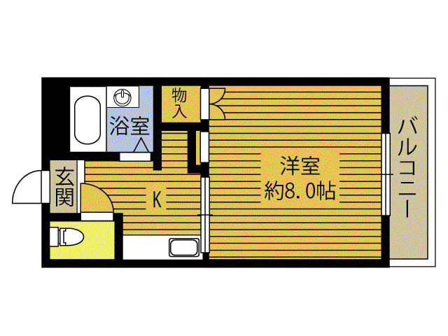 カルチャー大在(1K/3階)の間取り写真